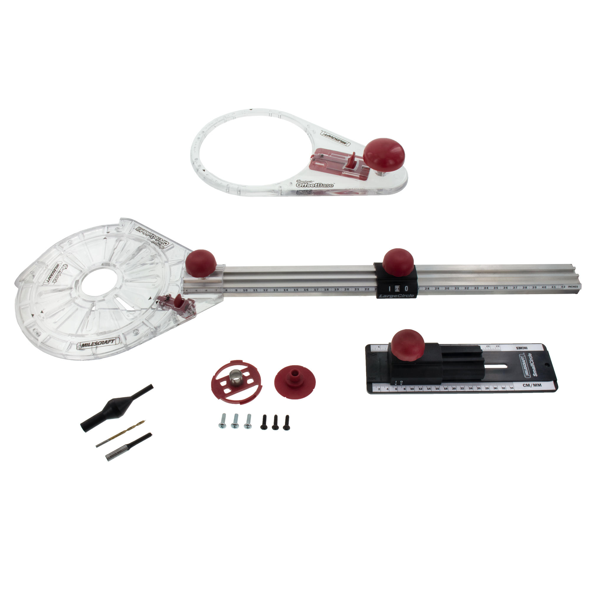 Milescraft Circle Guide Kit — 1.5in. to 52in. Diameter, Precision Router Circle Cutting Jig, Offset Base, Model# 12192003